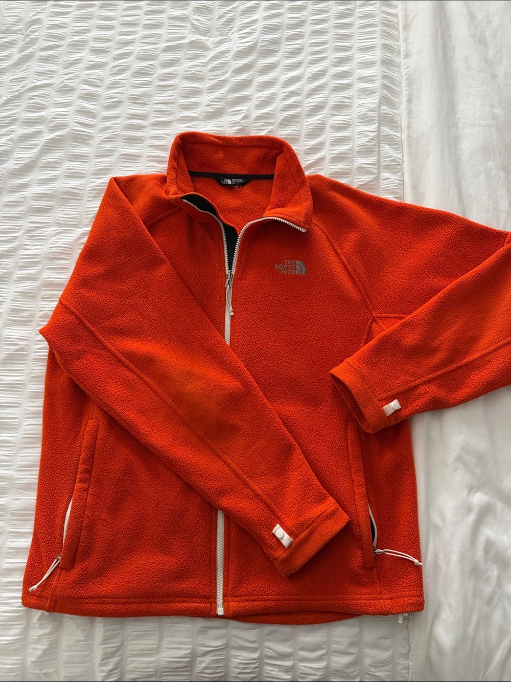 The North Face Men's Bright Orange Full-Zip Fleece Jacket
